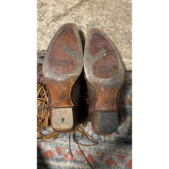 Corral Fringed Studded Tall Leather Cowboy Boots Women’s Size 7 - Picture 7 of 10
